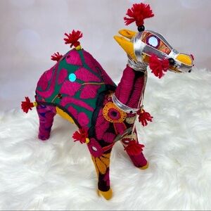VINTAGE Authentic Handmade Fabric Art Camel Decorative Animal India Global